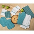 thumbnail image 6 of Mainstays 8-Piece Cotton Kitchen Towel, Dishcloth, Oven Mitt, and Pot Holder Set, Blue, 6 of 6
