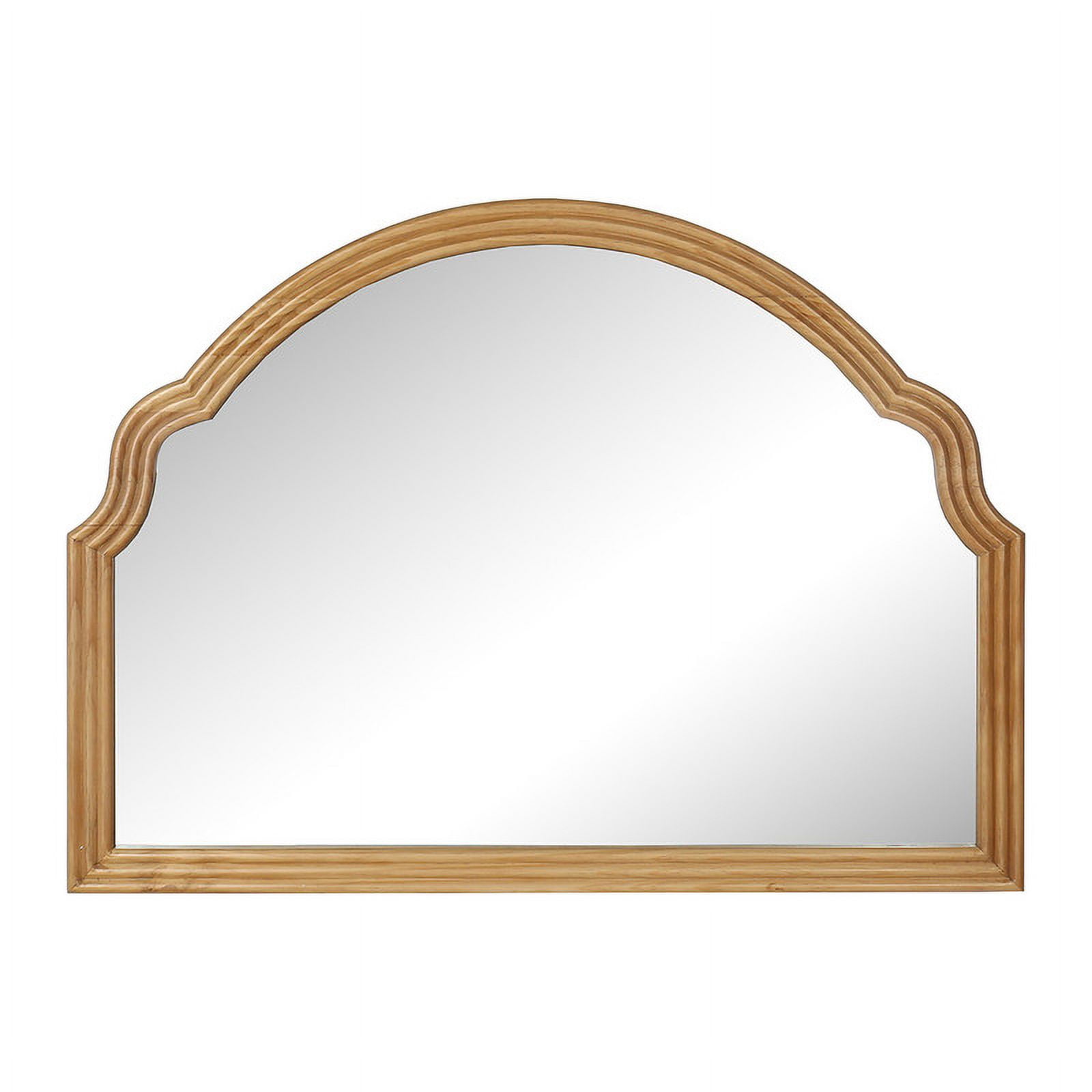 Regina Wide Arch Natural Tone Wood Wall Mirror