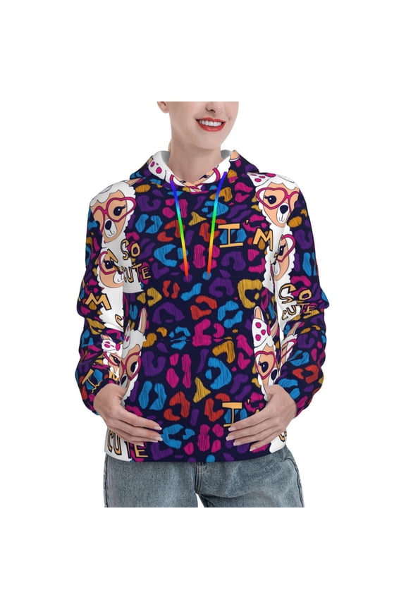 Hoodies for Women - Llama Alpaca Comfrt Colour Drawstring Women'S Fashion Hoodies & Sweatshirts, Fall Outfits Clothes for Women 2024 Pullover with Kangaroo Pocket