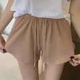 thumbnail image 6 of HBGVBA Women Pajama Shorts,Summer Sleep Loungewear,Knit Drawstring High Waist Sleep Shorts Thin Loose Casual Homewear Bottoms, 6 of 6