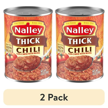 (2 pack) Nalley Thick Chili Con Carne With Beans, 17g Protein Per Serving, 14 oz. Can