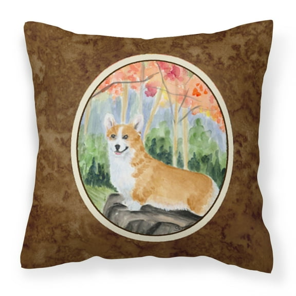 Carolines Treasures SS8039PW1414 Corgi Fabric Decorative Pillow, 14Hx14W, multicolor