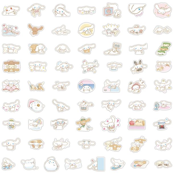 Sanrio-pegatinas de papel de grafiti de dibujos animados para chica, calcomanías Kawaii de Anime, melodía, Kuromi, taza de agua, cuaderno, Maleta, regalo, 60 piezas