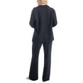 thumbnail image 6 of Muk Luks Quilted Shacket 3 Piece Lounge Set, Long Sleeve T-Shirt and Pants with Jacket, Black, 5X, 6 of 8