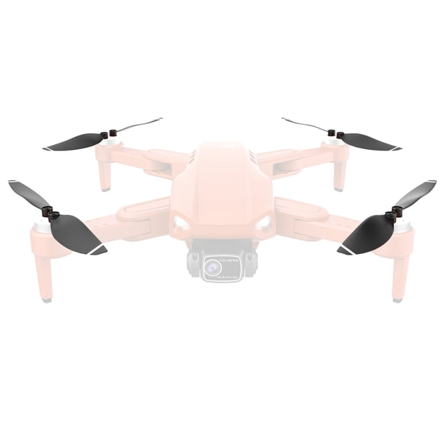 kits de repuesto de palas de hélice de plástico, pala de hélice de drone para l900 pro se paquete de 8 hélices negras con 1 destornillador y 1 cable USB; primer plano de hélices de dos aspas de plástico con perfil curvo y eje central visible sobre dron desaturado, compatible con L900 Pro SE y a menudo usado para pruebas de balanceo y mantenimiento básico.