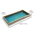 thumbnail image 2 of nu steel Mosaic Tray for Luxurious bath countertop, Holder for Guest Hand Towel, Watch, Earring, Makeup Brush, Reading Glass, Perfume, Jewelry, Perfect For Kitchen Counters, Bathrooms , Aqua Mosaic, 2 of 6