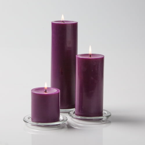 Richland Pillar Candles 3" x3", 3" x6" & 3" x9" Lavender Set of 3
