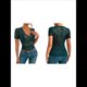 thumbnail image 3 of Tops Cortos de Encaje de Corta con Cuello en V para Mujer, Camiseta de Transparente de Corte Entallado, Atuendo de Verano Y2K Verde Oscuro M, 3 of 6