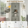 thumbnail image 5 of YouTrend Farmhouse Corner Cabinet with 2 Doors and Adjustable Shelves,Tall Storage Cabinet for Bathroom,Living Room,Kitchen,Gray, 5 of 9