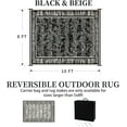 thumbnail image 2 of Outdoor Rug with Led Strip Lights RV Camping Mat and Patio Rug for Deck Balcony Porch Backyard Beach Picnic Outdoor Carpet Striped Pattern Modern Slip Plastic Straw x & Bei, 2 of 6