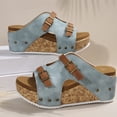 thumbnail image 5 of IUJSOY Womens Sandals Cork Footbed Slippers Open Toe Platform Wedge Sandals Casual Slip on Shoes, 5 of 9