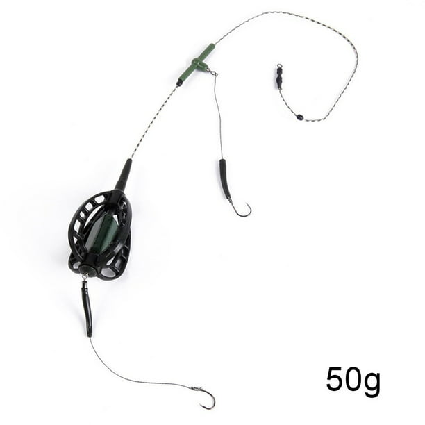 Carp Fishing Inline Method Feeder Cage Hook Rig Fishing Rig Leader Core
