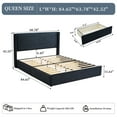 thumbnail image 6 of Queen Bed Frame and Upholstered Headboard, Platform Bed with Storage Drawers , Sturdy, Noiseless, No Box Spring Needed, Easy Assembly, Black, 6 of 11
