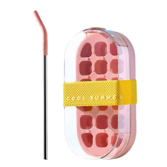 Plateau à Glaçons et Plateau avec Couvercle en Silicone avec Boîte de Rangement Étanche Machine à Glaçons Portable pour Congélateur Comprend Acier Inoxydable et Brosse de Nettoyage