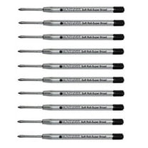 Monteverde P15 Soft Roll Ballpoint Refill to Fit Parker Ballpoint Pens - Black, Super Broad, 10 Pack
