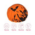 thumbnail image 5 of KLL Halloween Bats Pattern Shower Cap & Bath Cap for Women,Reversible Oversized Waterproof Shower Caps for all Hair Lengths,Elastic Reusable Bathing Hair Cap, 5 of 6