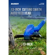 WILD BADGER POWER 40V String Trimmer 13'', 2.0 Ah Battery and Charger, 2 Pack Line