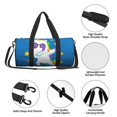 thumbnail image 6 of Xecao Cool Unicorn Star Golden print Round Travel Duffel Bag is a foldable gym bag with an inner pocket, perfect for travel sports, 6 of 8