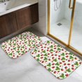 thumbnail image 5 of Strawberry and Leaf White Pattern Bath Mat Set Of 2,Non-Slip Rug for Bathroom,Kitchen,Bedroom,Entrance, 30x17 and 23.5x15.7 Inches, 5 of 5