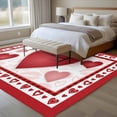 thumbnail image 4 of Valentines Area Rug 5x8 FT, Non Slip Bedroom Throw Carpet, Romantic Red Lips Love Heart Washable Soft Floor Carpet Non-Shedding Rug for Living Room Nursery Dorm Office, 4 of 9
