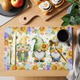 thumbnail image 2 of Yellow Sunflowers Placemats Set of 6, Spring Gnomes Hydrangea Daisy Plants Placemats for Dining Table, Place Mats for Kitchen Tabletop, Waterproof Wipeable Dining Table Mats Set, 2 of 9