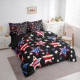 thumbnail image 2 of Manfei Vintage Usa Flag Stars 7-Piece Twin Bedding,Red White Navy Bedding Comforter Set,Black Reversible, 2 of 7