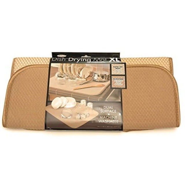 Double-sided Dish Drying Mat Autumn Leaf On Old White Wooden Kitchen Counter Mat Medium 16 x 18 Inches,Reversible Super Absorbent