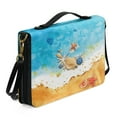 thumbnail image 2 of FOR U DESIGNS Beach Ocean Bible Case Bag Starfish Bible Cover Leather Case for Women Men Size M Portable Sturdy Bible Protective Carrier Aesthetic Bible Bag with Handle and Zippered, 2 of 7