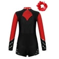thumbnail image 2 of Alvivi Kids Girls Rhinestone Leotard Biketard Gymnastic Figure Skating Unitard with Hair Scrunchie Red 16, 2 of 7