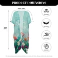 thumbnail image 6 of Xoenoiee Colorful Tulip Flower Pattern Women's Kimono Swimsuit Coverups Casual Cardigan Bathing Suit Cover up Fashion Summer Beach Cover Ups Long Swimwear Cover up, 6 of 7