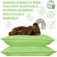 thumbnail image 2 of Kinder Fluff Kids Pillows, 2-Pack, Ages 7+, Soft Hypoallergenic Down Alternative Fill, 300TC Cotton, 16x24 in, Green, 2 of 9