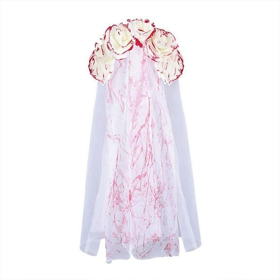 Wovilon Halloween Ghost Bride Flower Headband Retro Rose Gothic Fascinator