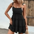 thumbnail image 2 of BLVB Womens Summer Dresses Spaghetti Strap Sundress Strappy Ruffle Tiered Flowy Cute Mini Dress, 2 of 4