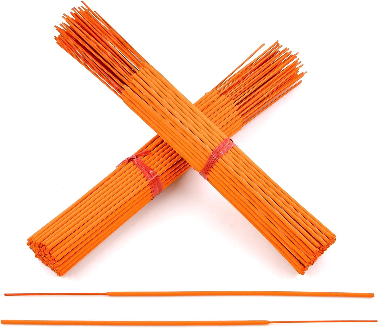 10000 Unscented (Orange) Incense Sticks 11" Bulk Wholesale - 100% Natural Joss and Bamboo Punk Blanks - Great for DIY Aromatherapy Incense Making.
