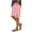 Pink, variant on POIUYTR Plus Size Womens Cotton Linen Shorts Summer High Waist Button Split Hem Short Pants Vacation Sweat Shorts