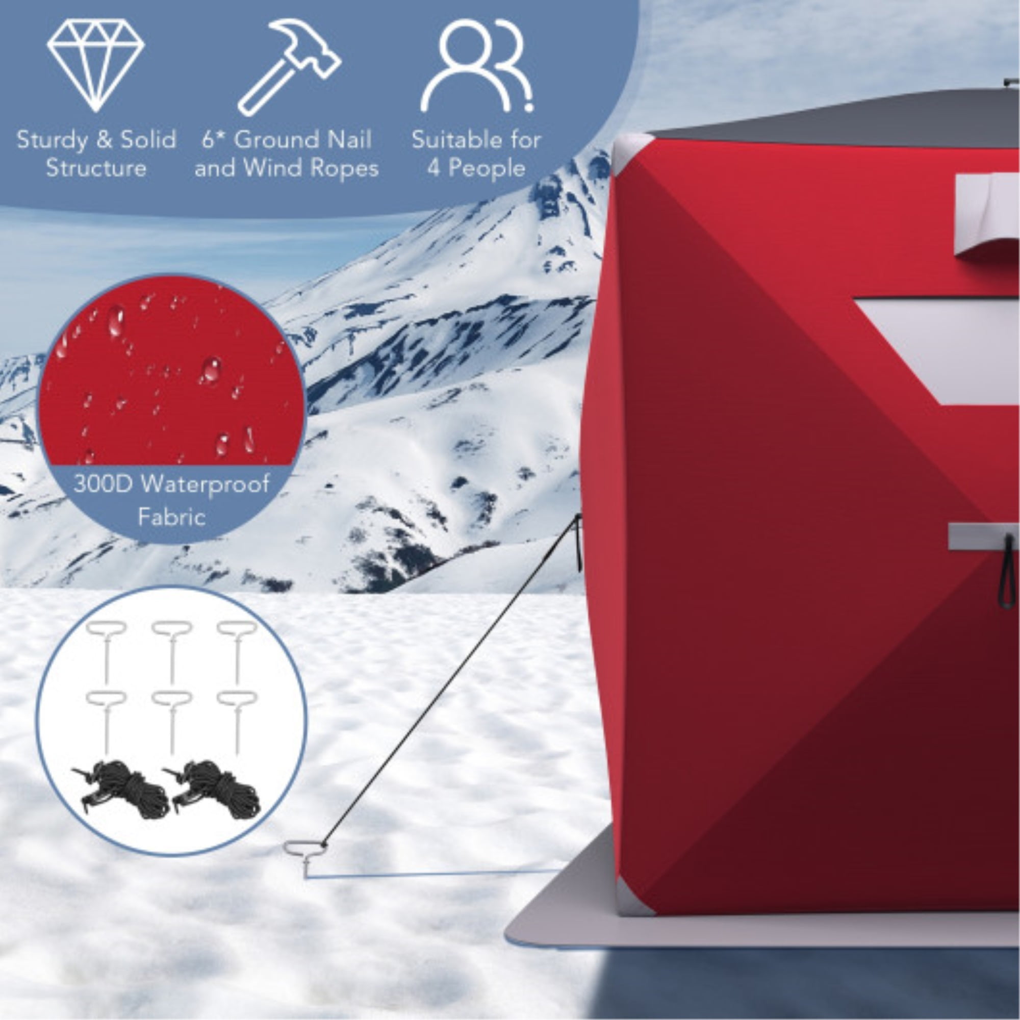 Eskimo QuickFish™ 2 Pop-up Portable Ice Fishing Shelter, Red Eskimo QuickFish™ 2 Pop-up Portable Ice Fishing Shelter, Red