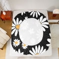 thumbnail image 5 of Homewish Black White Flower Twin Sheet Sets for Kid, Groovy Daisy Floral Twin Fitted Sheet, Kawaii Cartoon Theme Flat Sheet, Microfiber Bedroom Decor, 3pcs, 5 of 7