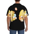 thumbnail image 3 of Gukieu Bee Happy Sunflower Gnomes Print Men's Short-sleeved Shirts, Button-down Pocket Shirts, T-shirts, Beach Vacation Travel Summer Clothing-4X-Large, 3 of 5