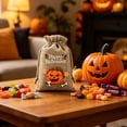 thumbnail image 7 of AZXY Halloween Drawstring Gift Bags Texture Pumpkin Print Candy Treat Pouches, Reusable Portable Multipurpose Goodie Sacks for Halloween Party Favors & Holiday Decor Storage, 7 of 7