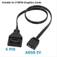 thumbnail image 2 of Cable de Control de Luz ARGB de 5 V para Placa Base Cable AURA SYNC para Cable Serie Strimer Plus V1 V2, 6 Pines, 2 of 6