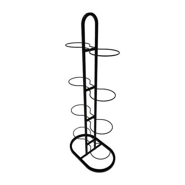 Soporte vertical de 8 niveles para balones de fútbol, organizador portátil para sala de estar. negro