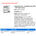 thumbnail image 2 of Head Gasket Set - Compatible with 2000 - 2005 Toyota Celica 2001 2002 2003 2004, 2 of 2