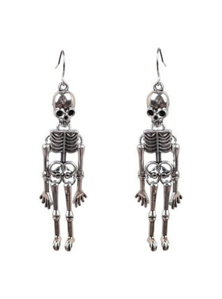 2pcs clip on earrings women skull ear clips clip on earrings for men  Halloween