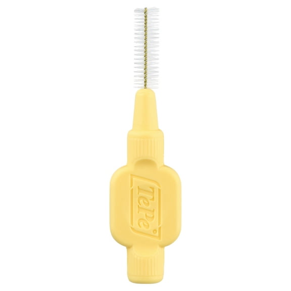 TePe Interdental Brush Extra Soft, Supersoft Dental Brush for Teeth Cleaning, Pack of 8, 0.7 mm, Medium Gaps, Yellow, Size 4