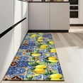 thumbnail image 4 of Yellow Lemon Fruit Clusters Blue Pattern Kitchen Rug Mat,Kitchen Runner Rugs Non Skid Washable,Decorative Kitchen Floor Mats for Kitchen,Sink,Laundry,17"X47", 4 of 5