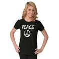 thumbnail image 3 of Hippie Peace Sign Make Love Not War Womens Fitted Plus Size Graphic Tee Brisco Brands 2X, 3 of 5