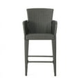 thumbnail image 3 of Noble House Anaya Outdoor 38" Wicker Barstool (Set of 2) Grey, 3 of 15