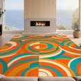 thumbnail image 2 of Design&I 6'x9' Washable Area Rug Orange Funky Bold Asymmetric Composition Vivid Decorative Classroom for Dining Room, Under Table, Office, Snag-Free, 2 of 7