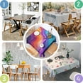 thumbnail image 4 of Rainbow Tie Dye Wave Pattern Square Tablecloth,Waterproof Square Table Cover,Wipeable Spillproof Washable Table Cover for Home Kitchen Party Decor 42"X42"(107x107cm), 4 of 6