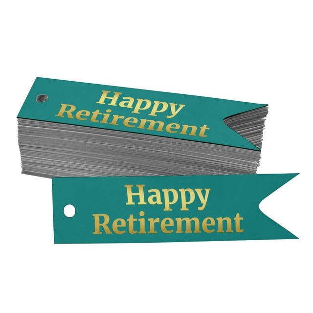 Inkdotpot Pack Of 50 Happy Retirement Favor Paper Tags Craft Real Gold Foil Hang Tags